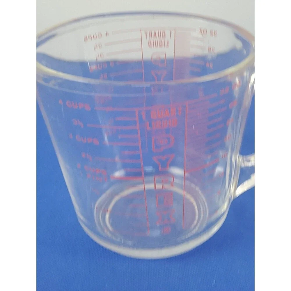 Vintage Pyrex 4 Cups D-Handle Liquid Measuring Cup # 532 1 Quart VGC USA